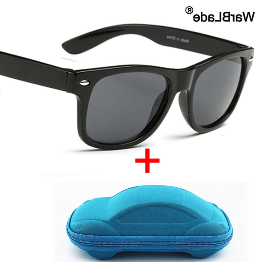 

Highend accessories Warblade Cool Kids Children AntiUv Sunglass Boys Girls Baby glass Coating Lens Uv Protection with Case, Black