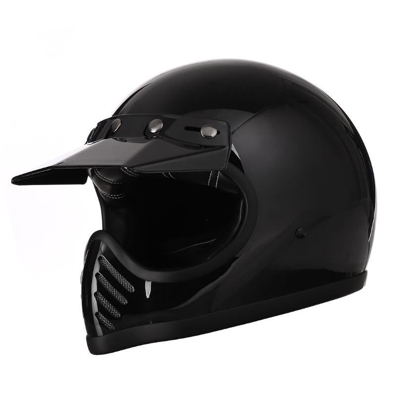 

Motorcycle Helmets Helmets&CO MOTO3 Helmet Retro Vintage Fiberglass Shell Cafe Racer Full Face Casco Moto Capacete De DOT