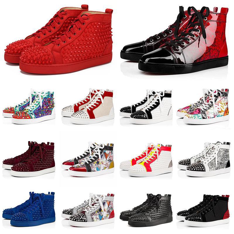 

Hot Fashion Fashion Luxury Red Bottoms Studded Spikes Designer Brand Flats shoes For Men Women size 12 bla Size 5 14 LOUBOUTIN CHRISTIAN, A1