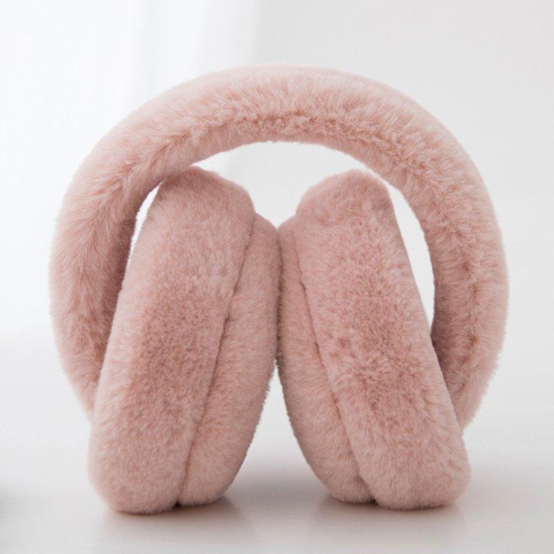 

Berets OIMG Unisex Warm Earmuffs Solid Color Autumn Winter Basic Korean Style Adults Soft Plush High Quality Foldable Thicken, Black