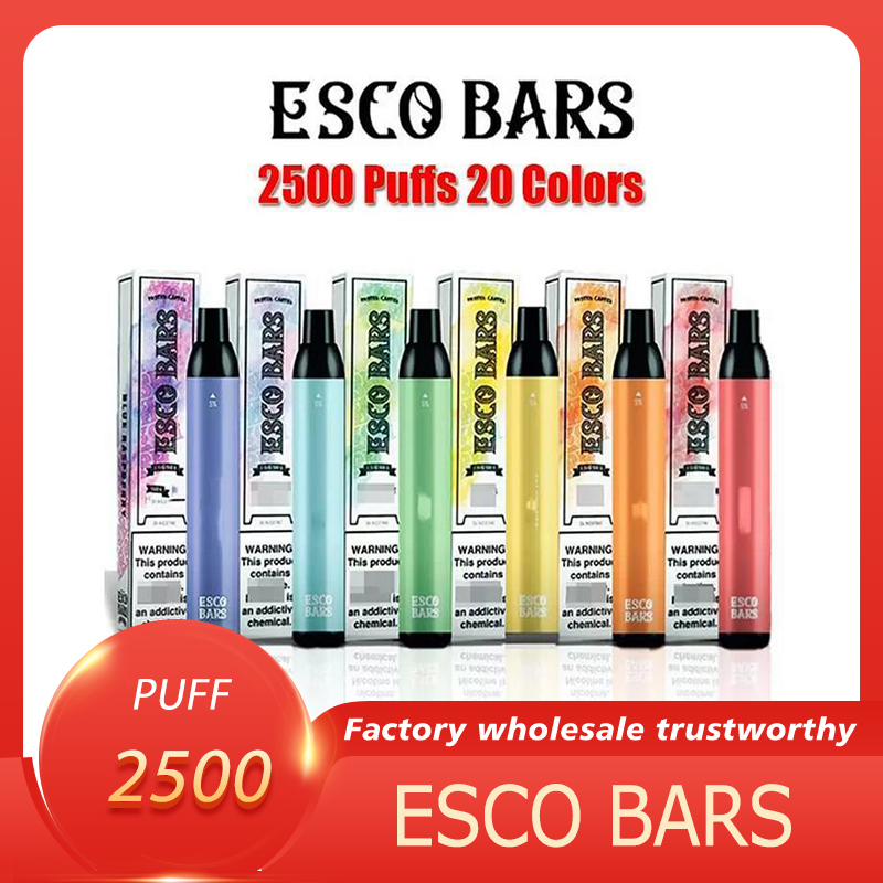 

ESCO BARS 2500 Puffs Disposable E Cigarettes 6ml Prefilled Mesh Coil Cartridge Pod Device Kit 1000mAh Battery Vape Pen