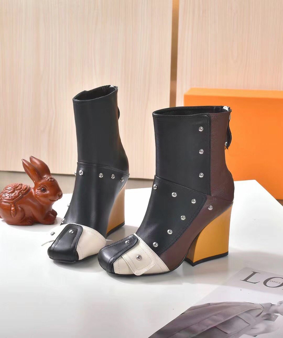 

2021 Women PAT TI WEDGE ANKLE BOOT lady Fashion snow boots Waterproof Winter Warm Leather Bootss Top Quality With box Size 35-42, Blue