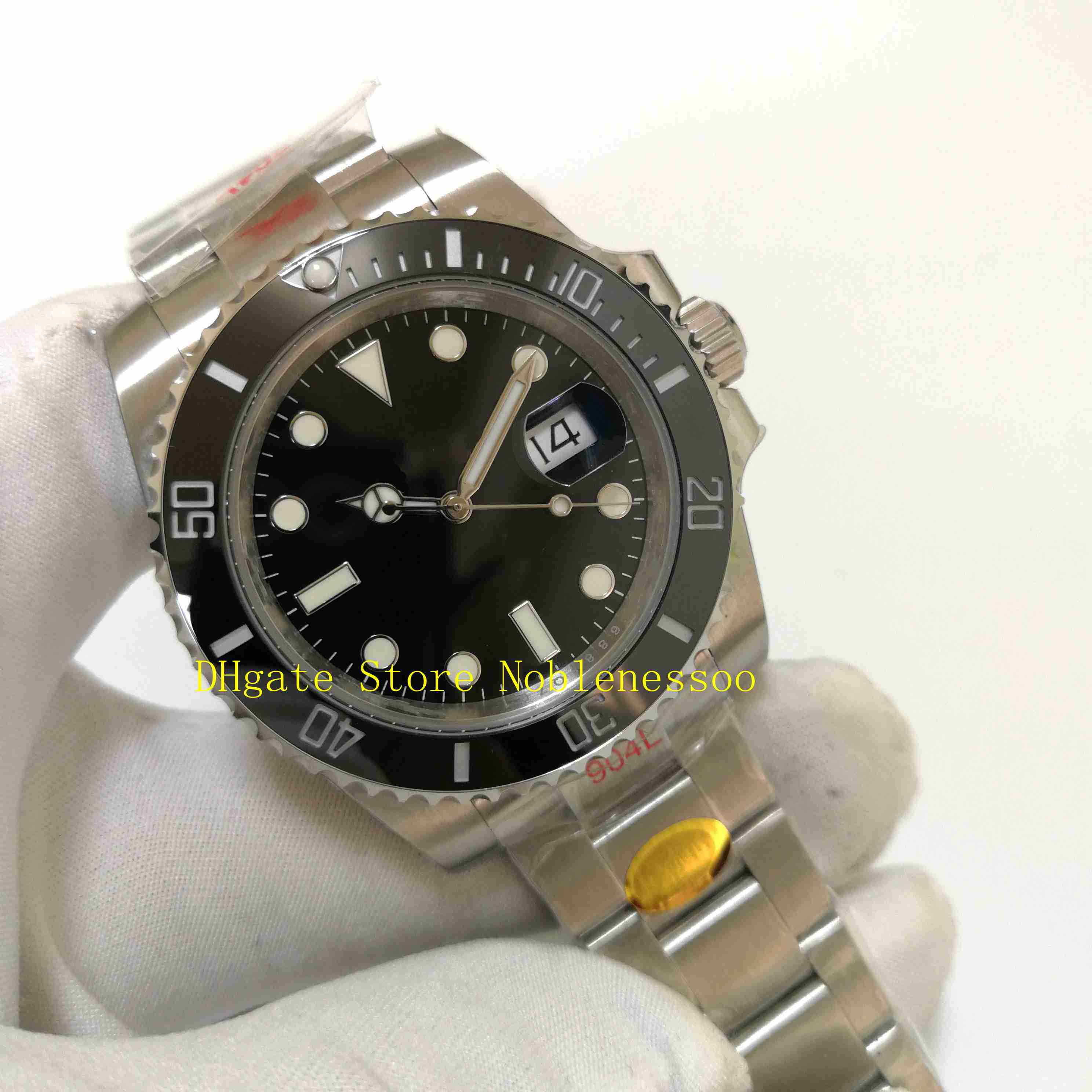 

3 Color Super N Factory 904L Steel Watch Eta Cal. 3135 Movement Mens 40mm Black Ceramic 116610LN 116610 116619LB Oyster Bracelet NoobF Men's Mechanical Watches, 01
