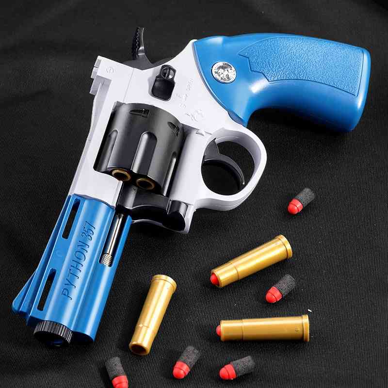 New blue left wheel ZP5 chicken eating machine can launch manual shell throwing soft bullet toy boy gun model-image-714235844