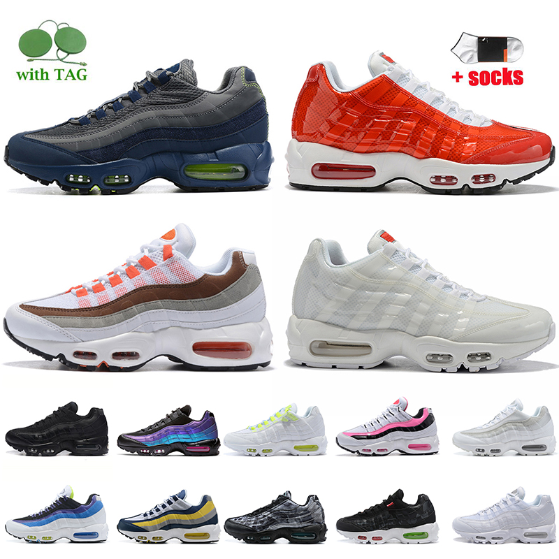 

Big Size 46 NIK Air Max 95 Womens Mens Running Shoes Airs 95s Sports NYC Taxi Seahawks Laser Fuchsia Orange red and gray Navy Blue Neon Fash