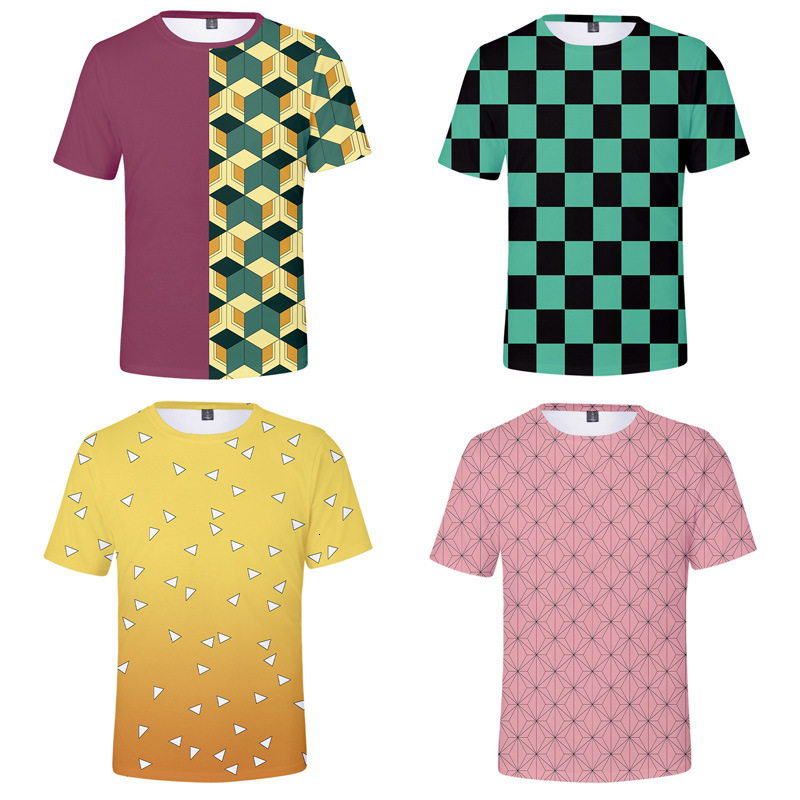 

Riman peripheral ghost killing blade short sleeve T-shirt tanzhilang Maidou 3D digital printing loose round neck top, Blade green t