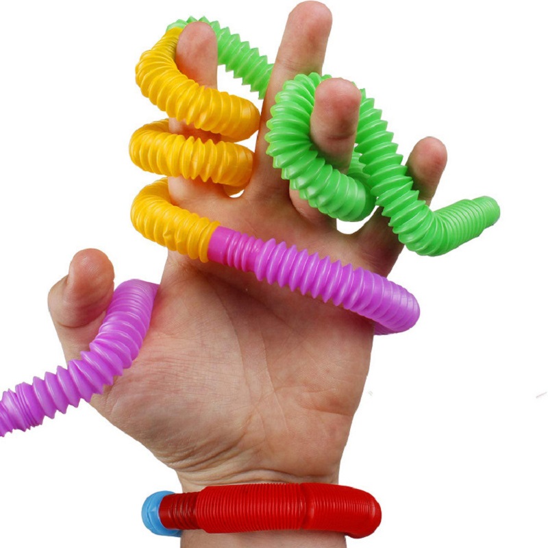 

Pop Tube Tangle Fidget Sensory Squeeze Toy Color Telescopic Sewer Pipe Stress Relief Toys Funny Plastic Folding Magical Stuff for Children Adults