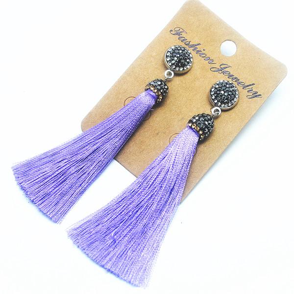 

Chokers Charms Silk Tassel Ear Women Jewelry Pins For Luxury Parts Weeding Wear Size 65mm Length Many Colors