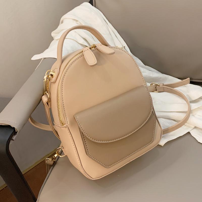 

Backpack Style Luxury Mini Women Designer Leather Cute Mochila Small Back Pack Purse Bag Teen Girls Backpacks Kawaii Bagpack, Beige