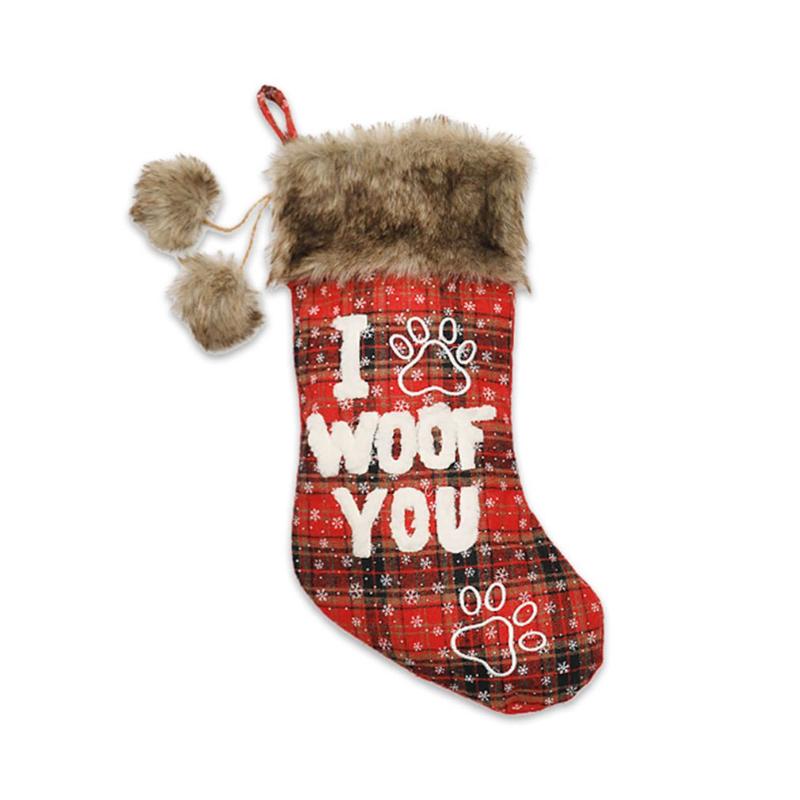 

Christmas Decorations Tree Pendant Dog Shape Gift Bag Creative Cartoon Candy Socks Pet Home Party Decoration