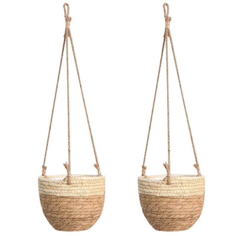 

Other Garden Supplies Hanging Plant Basket, Seagrass Hang Basket For Plants, Woven Baskets Plants Indoor & Corner,Home Decor, 2PCS