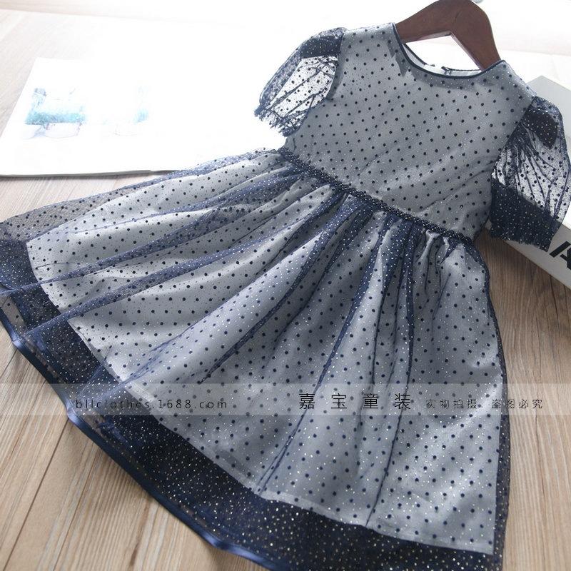 

Girl's Dresses Girls Dress Wholesale Summer Baby Girl Dots Tulle Princess Children Kids Clothes, Blue