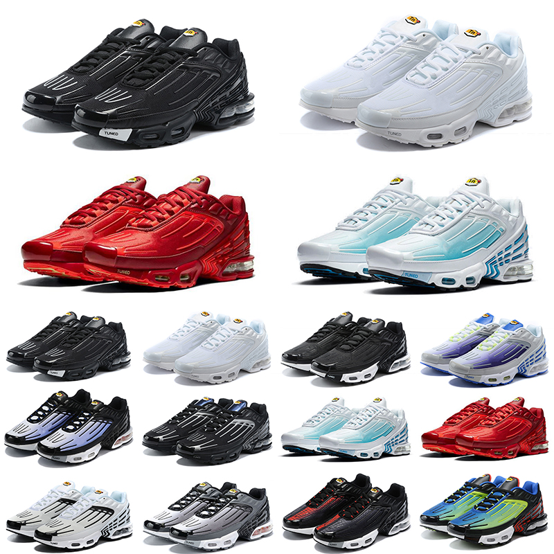 

High Quality Tn Plus 3 Running Shoes Men Women Triple Black White Laser Blue Deep Royal Fashion Mens Trainers Sports des chaussures sneakers, 5 og 39-45