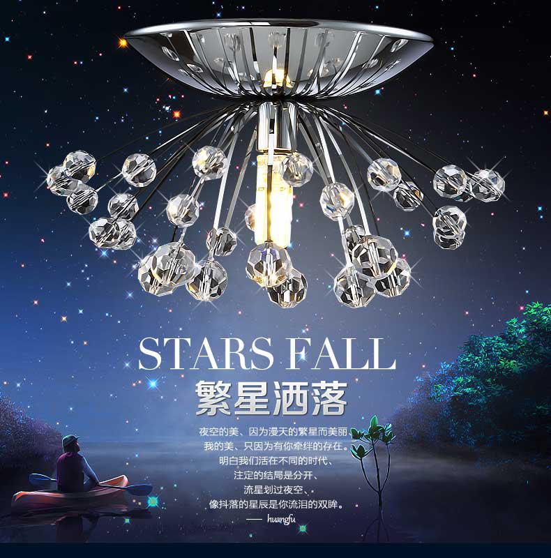 

Ceiling Lights Crystal Combination Designer's Creative Personality Dandelion Stainless Steel Lamp Small Porch Lamps K9 ZA SJ39