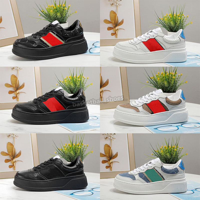 

High Quality Platform Casual Shoes Men Women Cow Leather Low Top Snakers Embroidery White Black Designer Dress Shoe Size 35-46, Socks