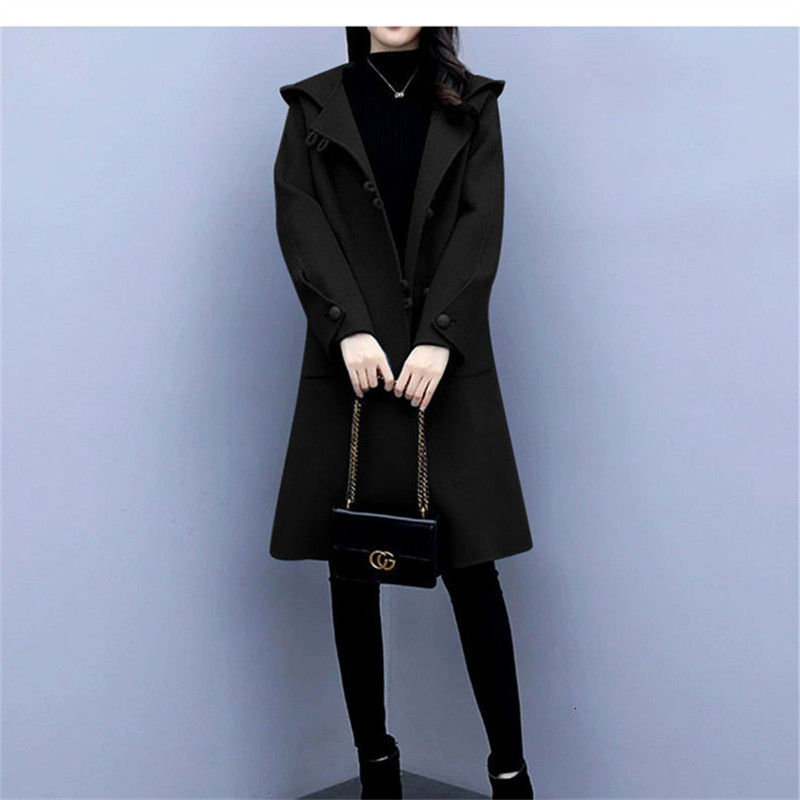 

Women's Jackets Fashion Single Breasted Winter Long Woolen Coat Women Vintage Plus Size Thick Stand-Up Collar Slim Wool Overcoat F, Blue