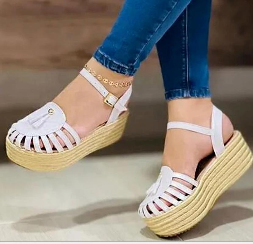 

Wedges Fabric Women Party Fashion High Heels Sandals Pumps Sandalias Mujer Sapato Feminino Plus Size Sexy Shoes Woman SF0336, White