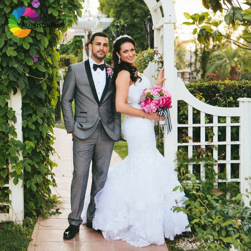

Men's Suits & Blazers Slim Fit Grey Black Shawl Lapel Men For Wedding Bridegroom Groomsmen Formal Costume Groom Prom Tuxedo Best M, Custom color