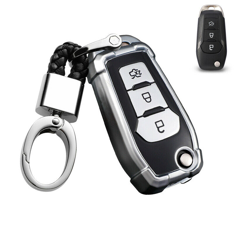 

Flip Key Case Cover Fob Holder Protector for Ford F-150 Ranger Remote Keyless