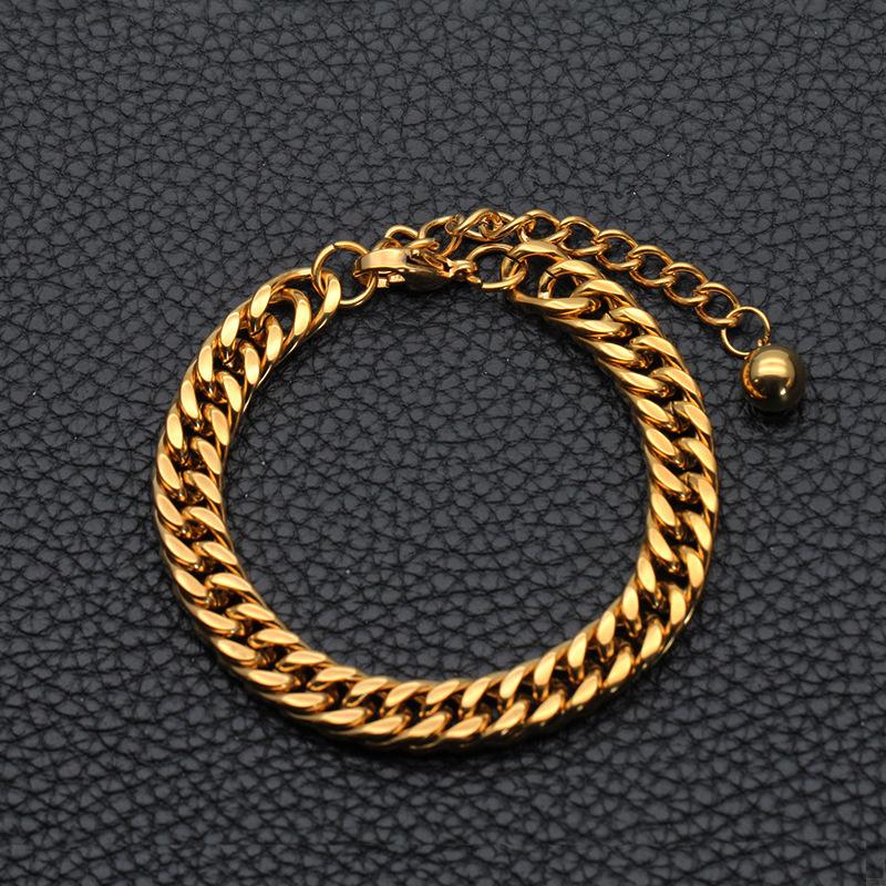 

Link, Chain Bracelet Men Stainless Steel Cuban Link Gold For Bead Bracelets Hip Hop Gifts Man Wholesale Jewelry