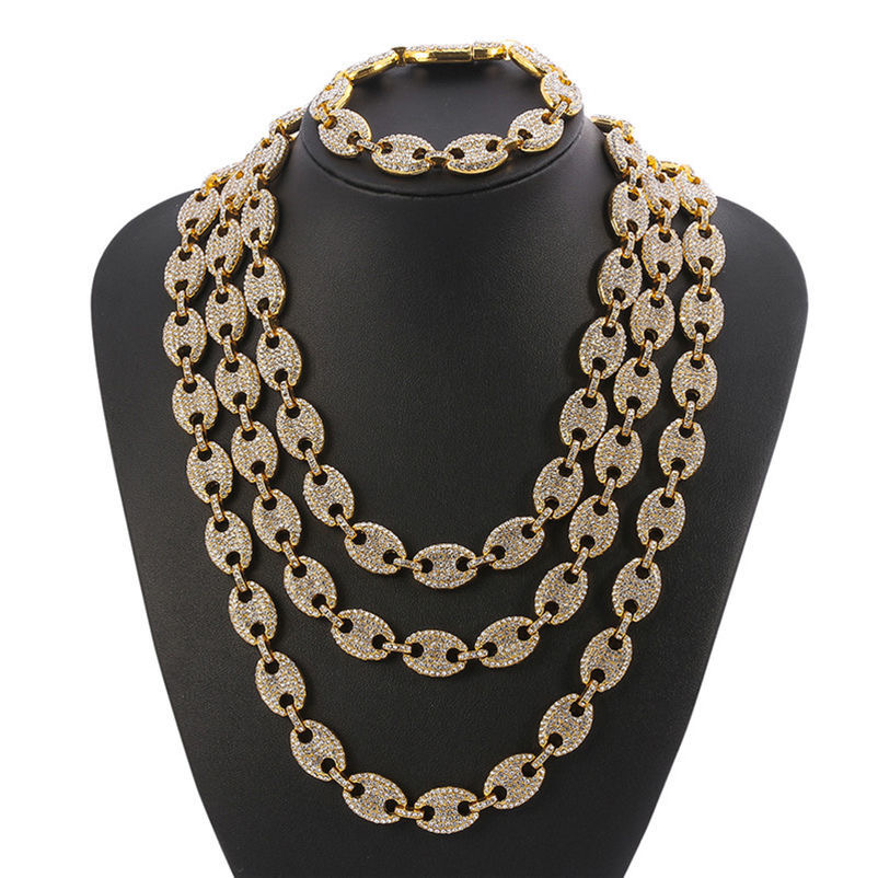 Hip-hop hip-hop hipster hipster hipster hipster hipster ovale chaînes cubaines collier filet rouge insangle diamant nuit accessoires de danse