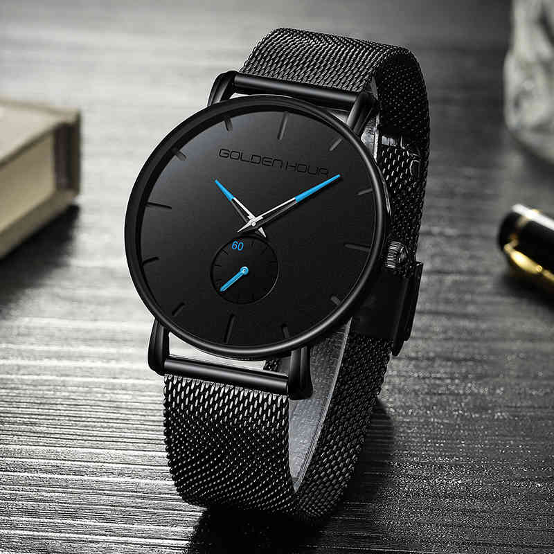 

GOLDENHOUR Men Watches Brand Fashion Business Luxury Quartz Mens Watch Waterproof Sport Mens Wrist Watch Relogio Masculino 210517, Red