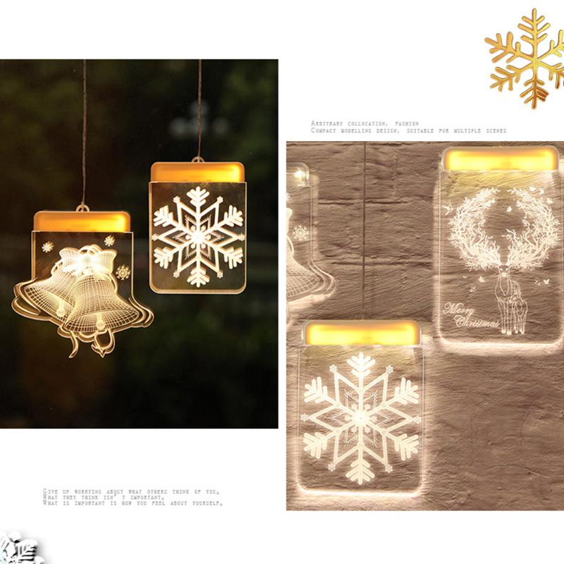 

Night Lights 3D Hanging Light Christmas LED Fairy Acrylic Warm Holiday Santa Window Lamp Showcase Decoration
