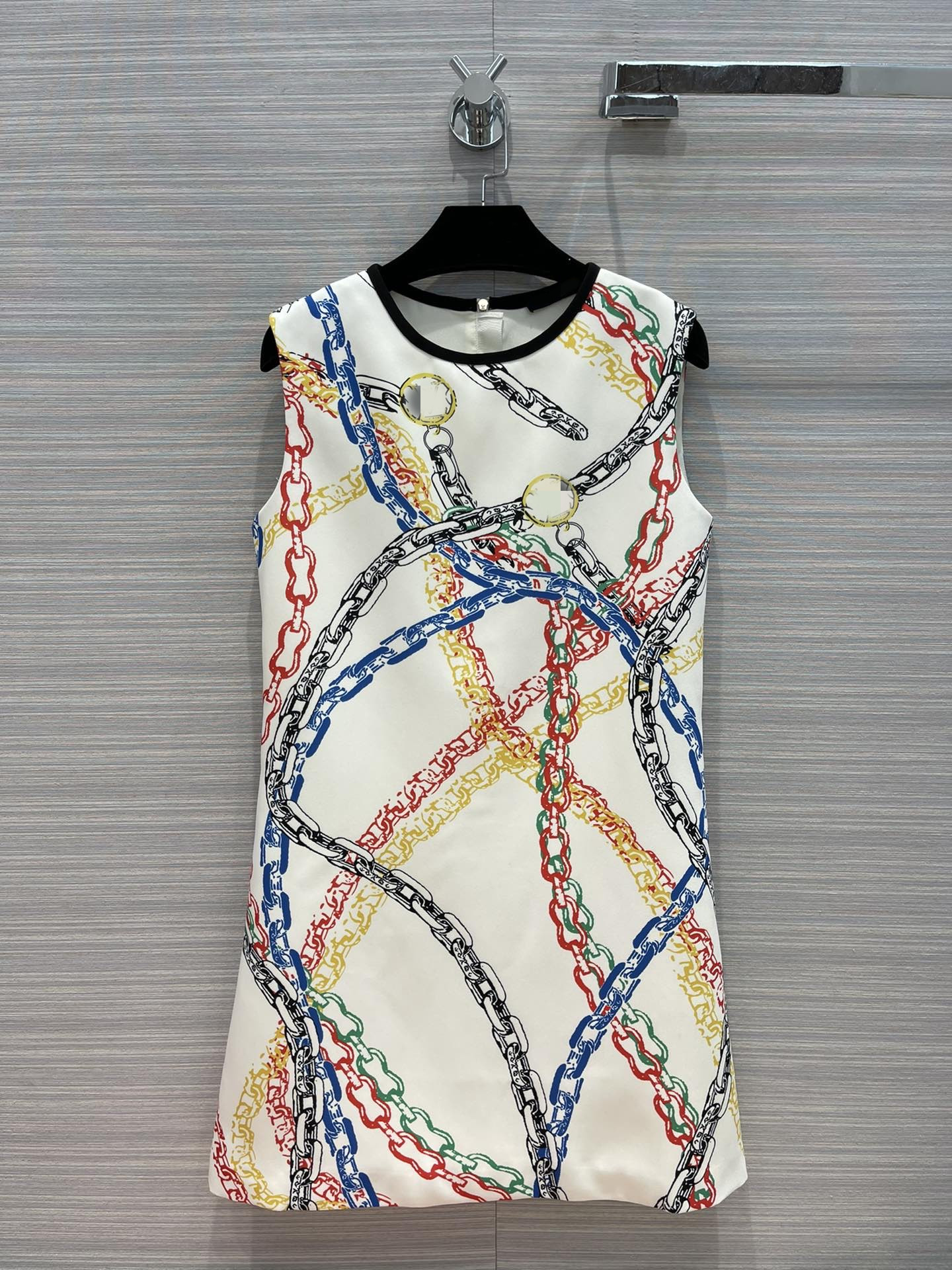 

Milan Runway dresses 2021 Spring Summer O Neck Women' Designer Dress Brand Same Style Colthing 0618-6, Multi