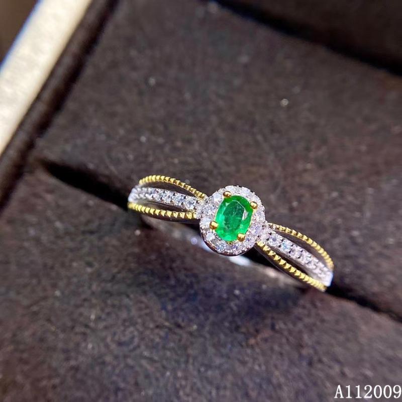 

Cluster Rings KJJEAXCMY Fine Jewelry 925 Sterling Silver Inlaid Natural Emerald Ring Female Support Test Selling