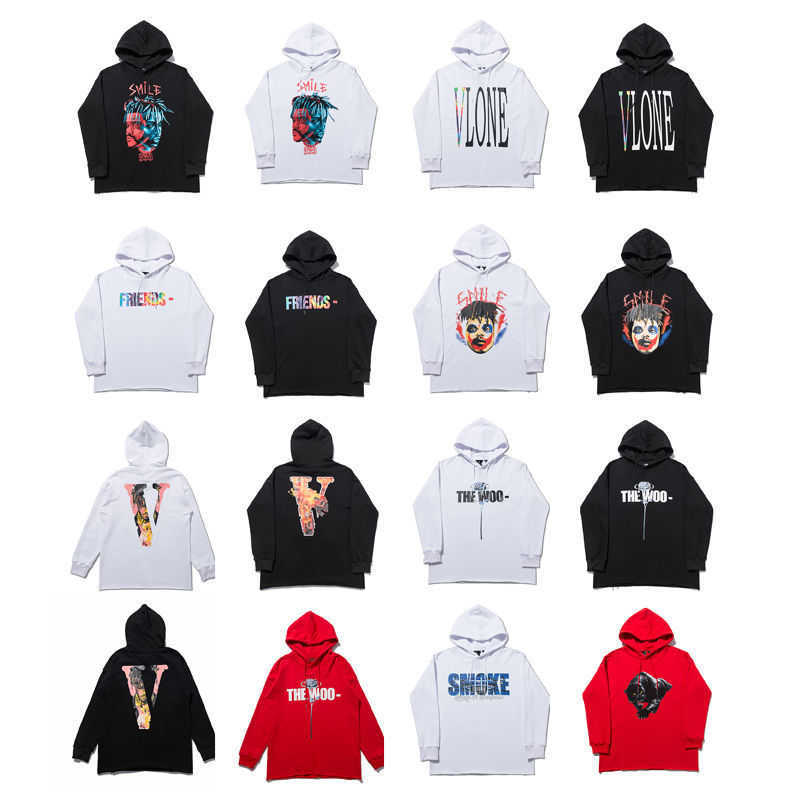 

Vlones fog autumn and winter new Hoodie limited to large V tie dyeing choice Hoodie loose men and women lovers, 6885 black