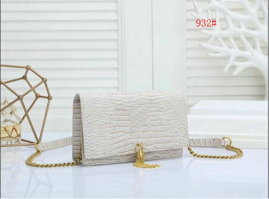 

Shoulder Clutch Crossbody Flap Bag Tote Handbag Wallet Tassel Alligator Crocodile Backpacks Square Chain Letters Women Designers Bags Purse Handbags 932# 21.5cm re, White