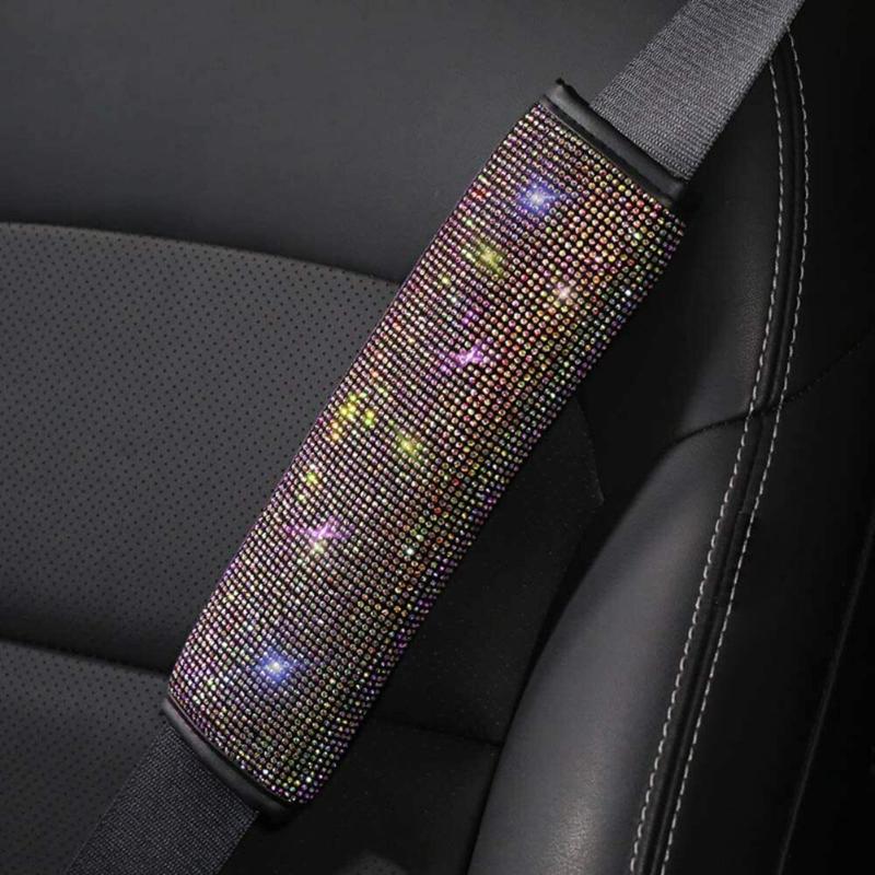 

Safety Belts & Accessories 1 Pair Seat Belt Pads 25cmX7cm Bling Car Crystal Shoulder