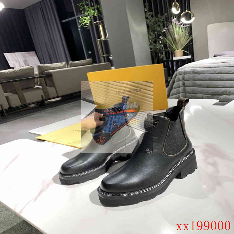 

2020 new beaubourg ankle boots women fashion martin boots designer winter leather boots with 1a8947(dust bags+ box), Black