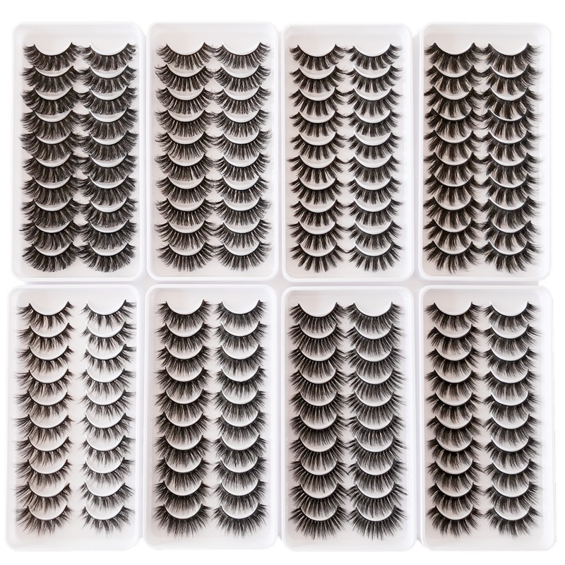 

10 Pairs 3D Faux Mink Lash Fluffy Soft Wispy Volume Natural long False Eyelashes Eye Lashes Reusable Eyelashs Makeup