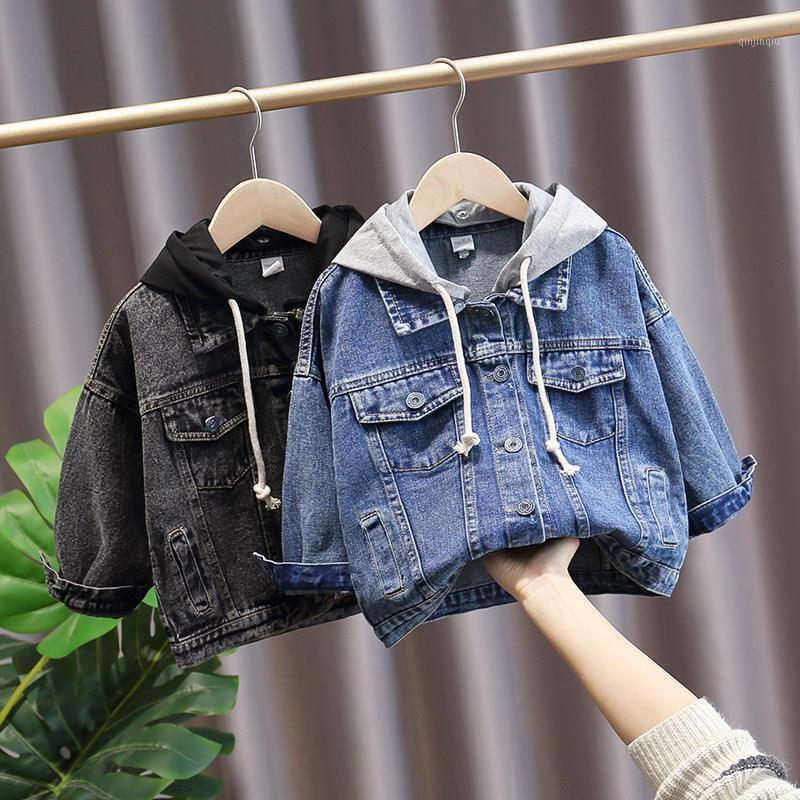 

Jackets 2-8 Years Old Boy Children Clothes Outerwear Spring Autumn Kids Long Sleeve Hooded Jean Coats Fashion Baby Boys Denim, Blue;gray