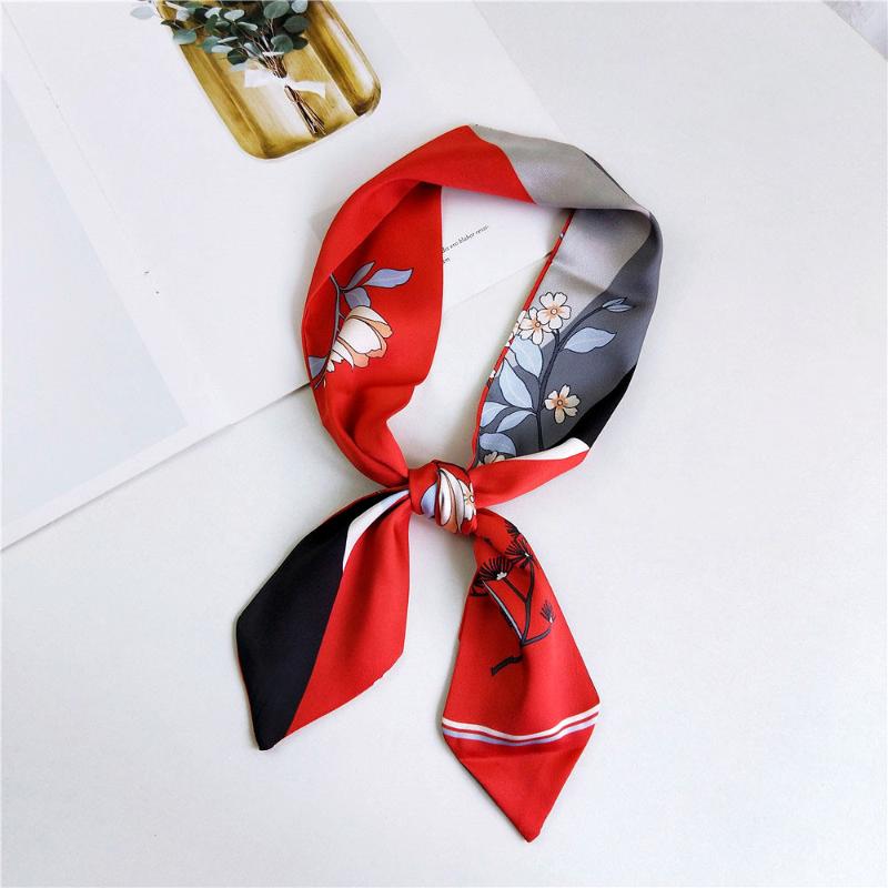 

Scarves Fashion Hummingbird Print Skinny Silk Scarf Bag Ribbons For Women Female Neck Neckerchief Head Ladies & Wraps