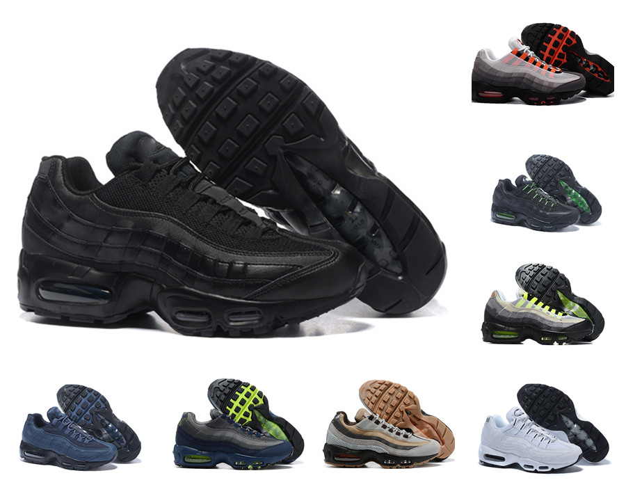 

wholesale high quality Chaussures 95 Mens Running Shoes Classic Neon triple black white Sports Trainer Surface Cushion Breathable 95s Men Sneakers 40-46, 19
