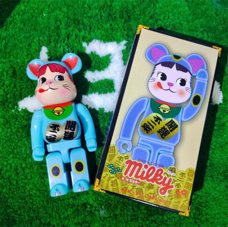 

Newest Bearbrick Bear 400% 28CM The ABS The cow sister of noctilucence Fashion bear Chiaki figures Toy For Collectors Be@rbrick Art Work mod