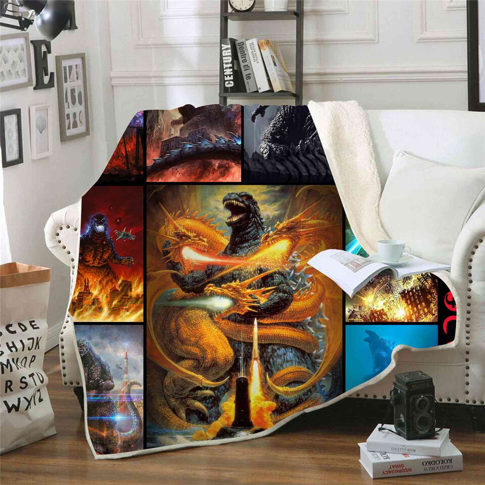 

Multi color flannel Godzilla 2 digital printing blanket 2021