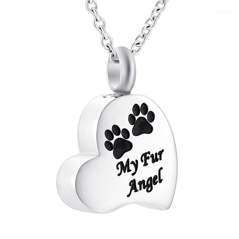

My Angel Memorial Jewelry Cremation Urn Keepsake Necklace Cute Heart Shape Stainless Steel Ash Pendant Pet Chains