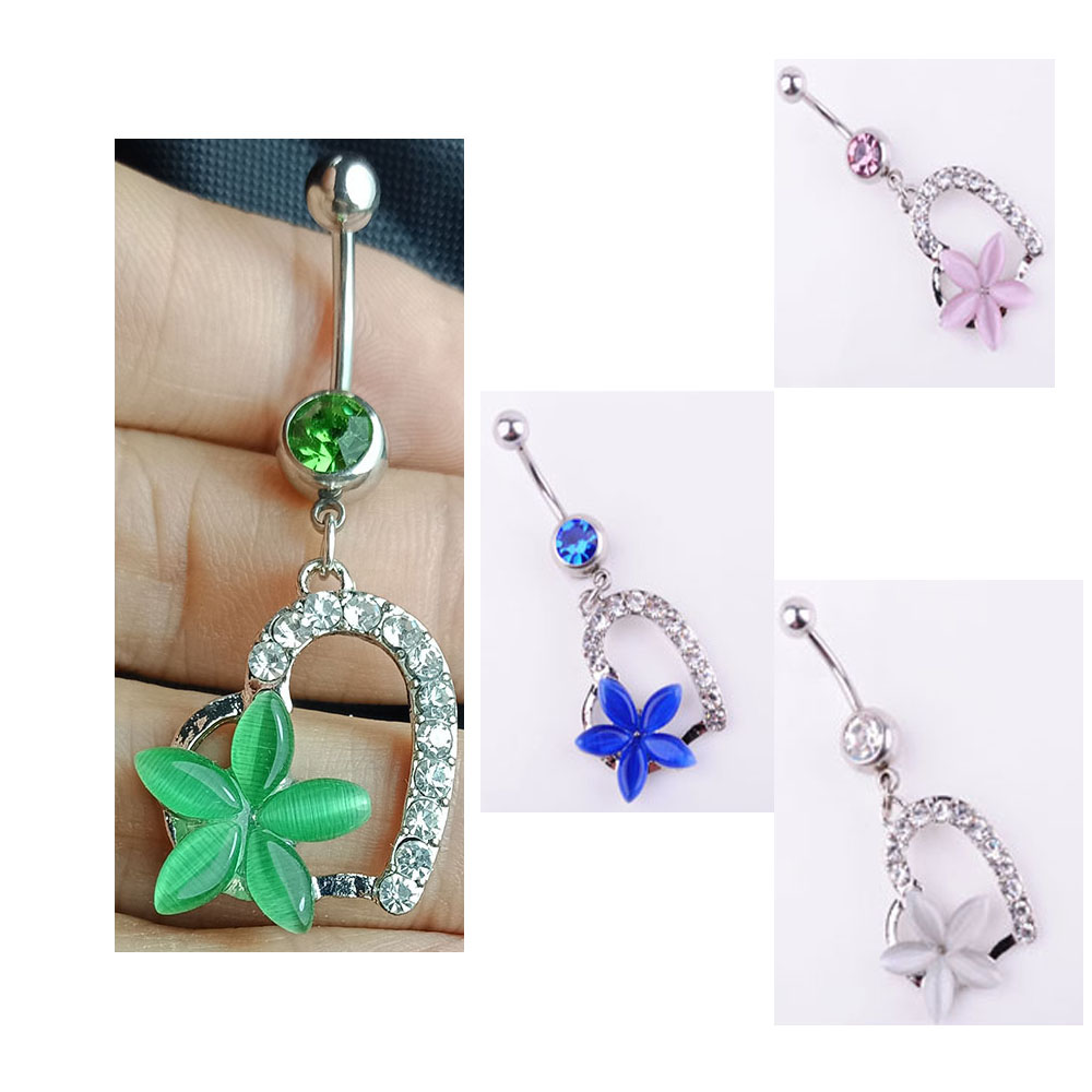 

D0888 Heart Style Belly Navel Button Ring Mix Colors