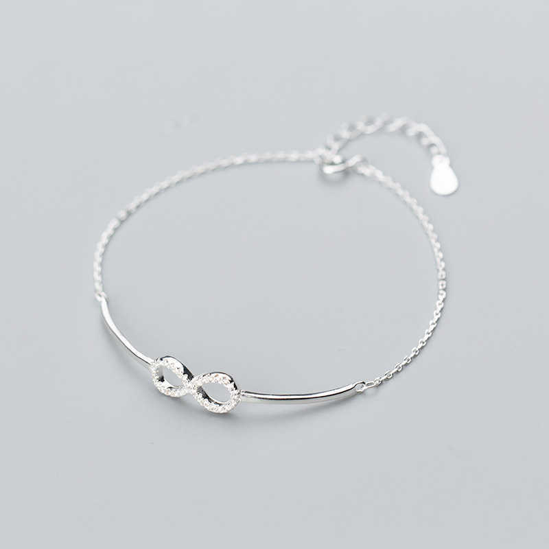 

MloveAcc Fashion 925 Sterling Silver Infinite Bracelets Women Brand Jewelry Lover Year Gift