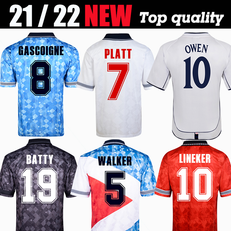 

1 Retro classic 1990 1992 1994 1998 2002 World cup soccer jerseys BLACKOUT kits Mash 1980 1982 1989 Vintage 1996 BECKHAM GASCOIGNE OWEN GERRARD football shirt, 2002 away