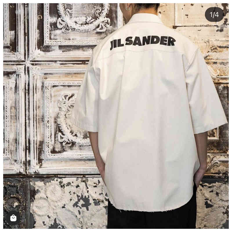 

Men' Casual Shirts nova carta impressão camisa de verão masculino 1:1 jil sanr high street oversized 100% linho algodão feminina manga 5IDY, 1# shoe box