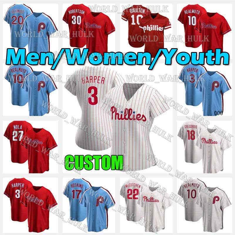 

Mens Women Youth 10 JT Realmuto 3 Harper Dykstra Philadelphia Bryce 4 Lenny Phillies Jersey Scott Kingery Darren Daulton Mike Schmidt, Men custom new cool base(feichengren)