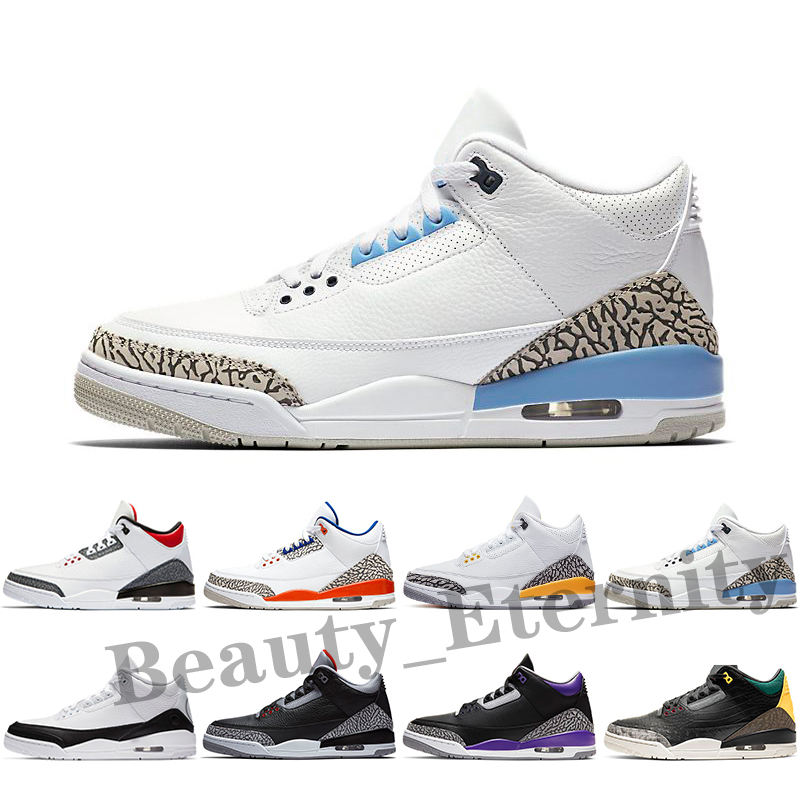 

3 3S OG Mens Basket ball Shoes Women Pine Green Blue Cement Laser Orange Medium Grey Georgetown Unc Knicks Rivals Outdoor Sports Trainers Sneakers Size 13, Color 3