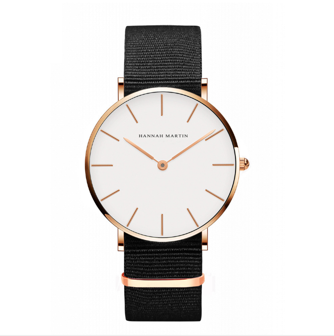 

Hannah Martin 36MM Simple Dial Womens Watches Accurate Quartz Ladies Watch Comfortable Leather Strap or Nylon Band Wristwatches, No send watch for shipping