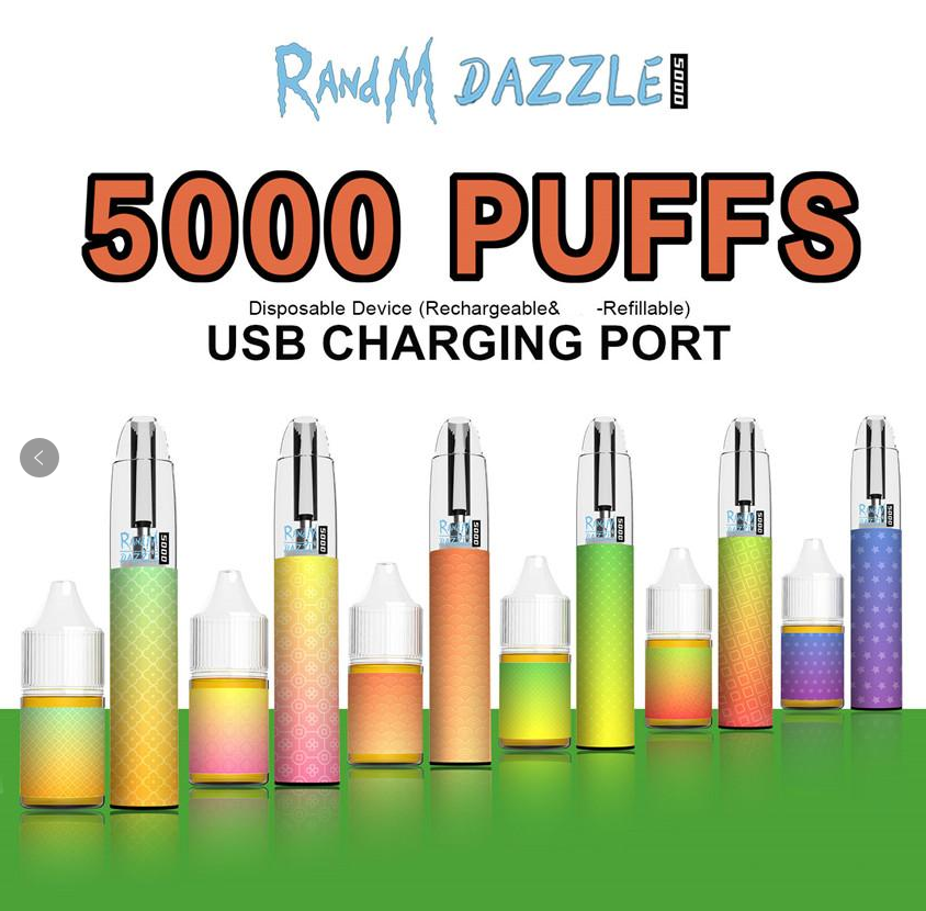 

Original Randm Dazzle 5000 Puffs Disposable Pod Device Kit E-cigarette Rechargeable Battery Prefilled 10ml Cartridge Vape Pen Authentic Vs Filex Max Puff Bars