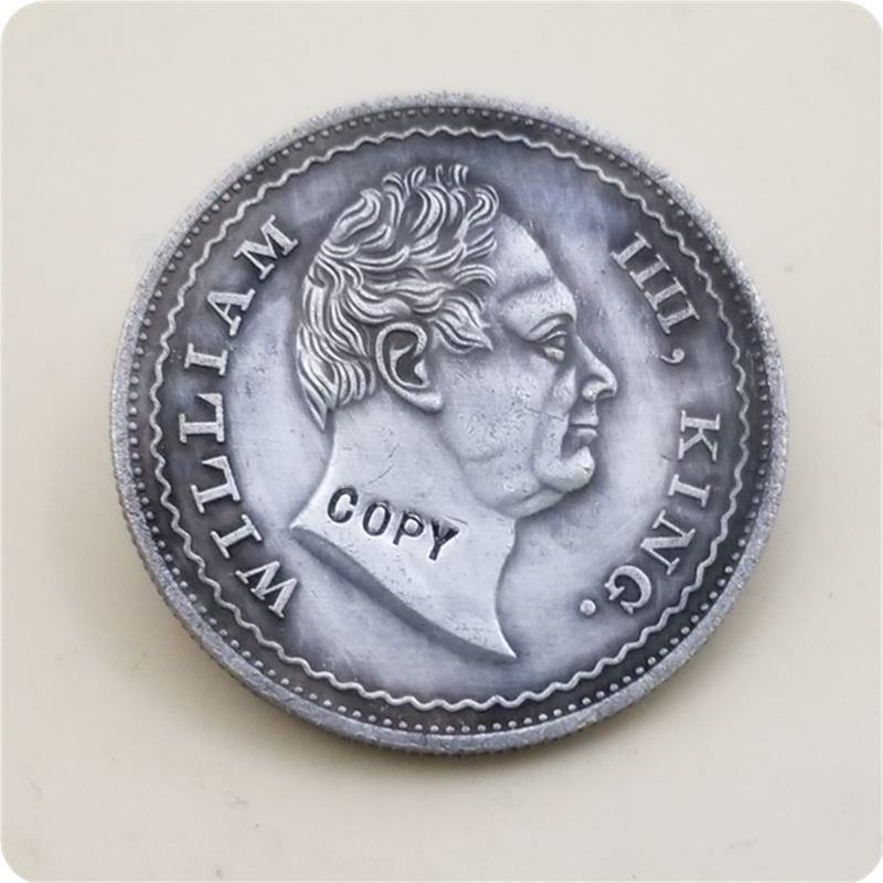 

1834 India - British 1 Rupee - William IV COPY COIN