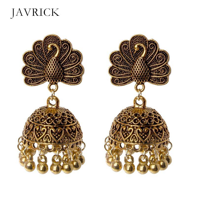

Dangle & Chandelier Boho Vintage Peacock Jhumka Ethnic Bollywood Gypsy Tribal Drop Earrings Earring Jewelry Women Ear Gift